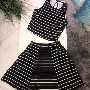 2 piece Decree Crop top and Mini Skirt